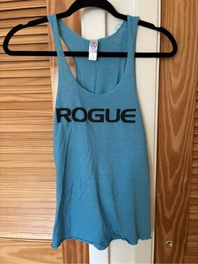 Rogue Teal Racerback Tank with Black Logo size small